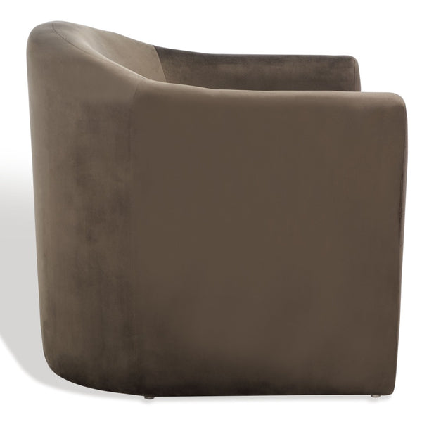 Safavieh LAYLETTE Boucle Accent Chair — Modern Design with Luxurious Upholstery for Stylish Living Spaces Dark Brown SFV4771A