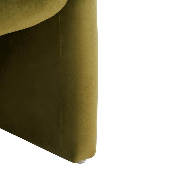 Safavieh LAYLETTE Boucle Accent Chair — Modern Design with Luxurious Upholstery for Stylish Living Spaces Olive Green SFV4771B