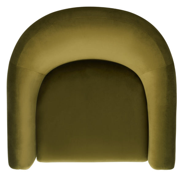 Safavieh LAYLETTE Boucle Accent Chair — Modern Design with Luxurious Upholstery for Stylish Living Spaces Olive Green SFV4771B