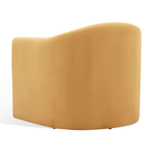Safavieh LAYLETTE Upholstered Accent Chair in Vibrant Pumpkin Orange - Stylish Comfort for Any Space SFV4771C