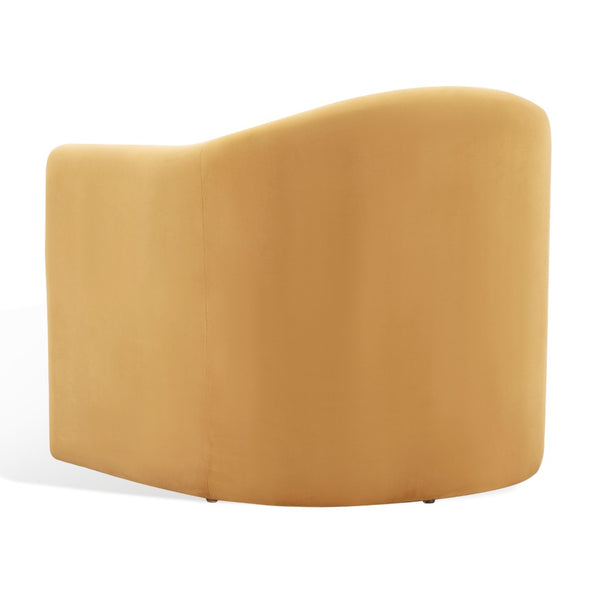 Safavieh LAYLETTE Upholstered Accent Chair in Vibrant Pumpkin Orange - Stylish Comfort for Any Space SFV4771C