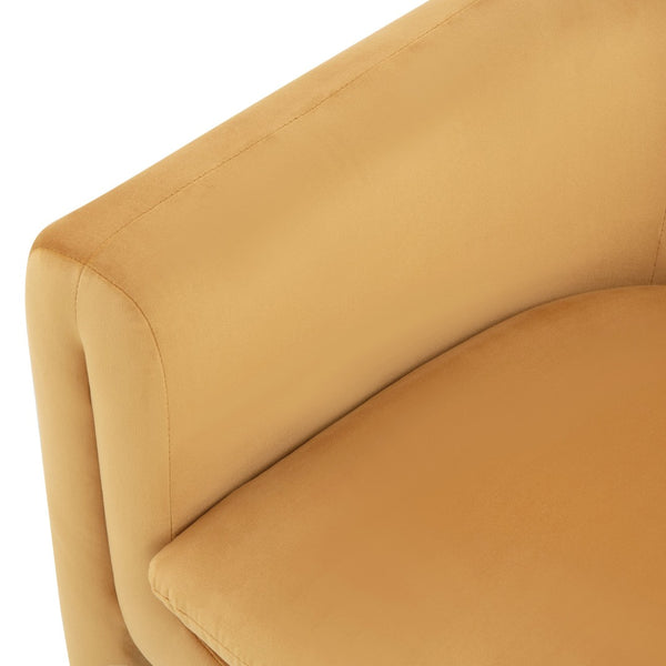 Safavieh LAYLETTE Upholstered Accent Chair in Vibrant Pumpkin Orange - Stylish Comfort for Any Space SFV4771C