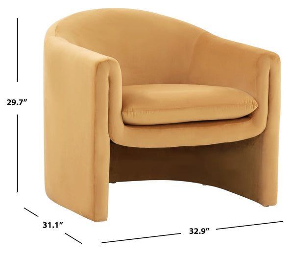 Safavieh LAYLETTE Upholstered Accent Chair in Vibrant Pumpkin Orange - Stylish Comfort for Any Space SFV4771C