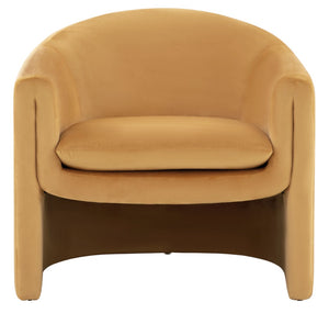 Safavieh LAYLETTE Upholstered Accent Chair in Vibrant Pumpkin Orange - Stylish Comfort for Any Space SFV4771C