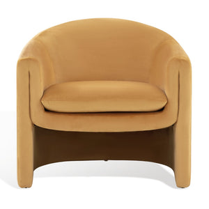 Safavieh LAYLETTE Upholstered Accent Chair in Vibrant Pumpkin Orange - Stylish Comfort for Any Space SFV4771C
