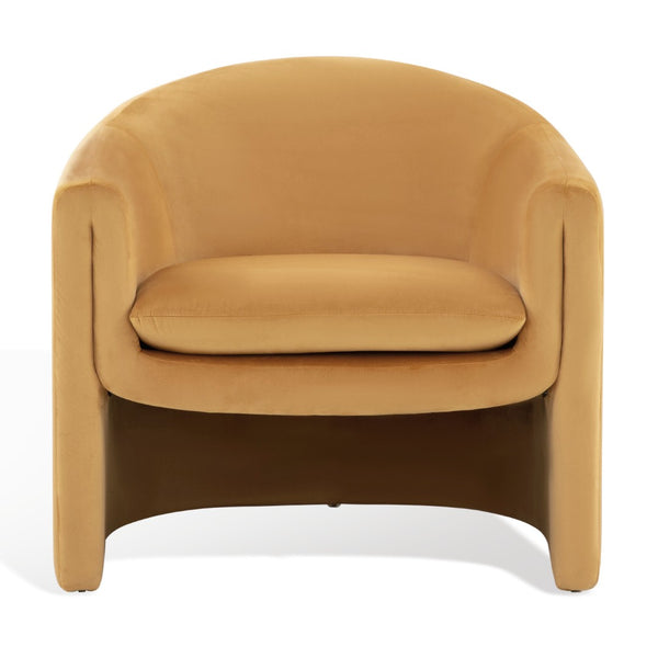 Safavieh LAYLETTE Upholstered Accent Chair in Vibrant Pumpkin Orange - Stylish Comfort for Any Space SFV4771C