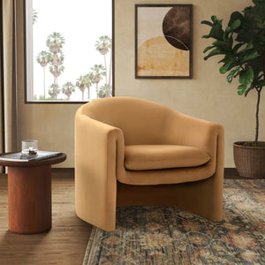 Safavieh LAYLETTE Upholstered Accent Chair in Vibrant Pumpkin Orange - Stylish Comfort for Any Space SFV4771C