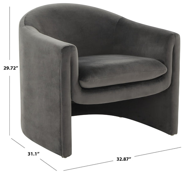 Safavieh LAYLETTE Boucle Accent Chair — Modern Design with Luxurious Upholstery for Stylish Living Spaces Dark Grey SFV4771D