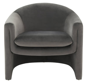 Safavieh LAYLETTE Boucle Accent Chair — Modern Design with Luxurious Upholstery for Stylish Living Spaces Dark Grey SFV4771D