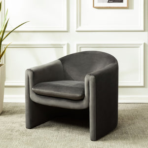 Safavieh LAYLETTE Boucle Accent Chair — Modern Design with Luxurious Upholstery for Stylish Living Spaces Dark Grey SFV4771D