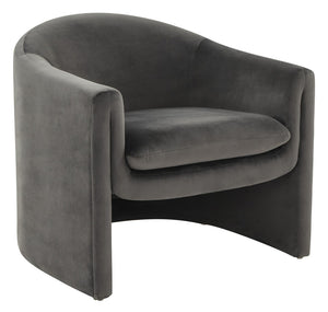 Safavieh LAYLETTE Boucle Accent Chair — Modern Design with Luxurious Upholstery for Stylish Living Spaces Dark Grey SFV4771D
