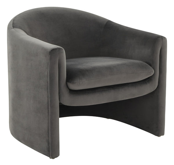Safavieh LAYLETTE Boucle Accent Chair — Modern Design with Luxurious Upholstery for Stylish Living Spaces Dark Grey SFV4771D