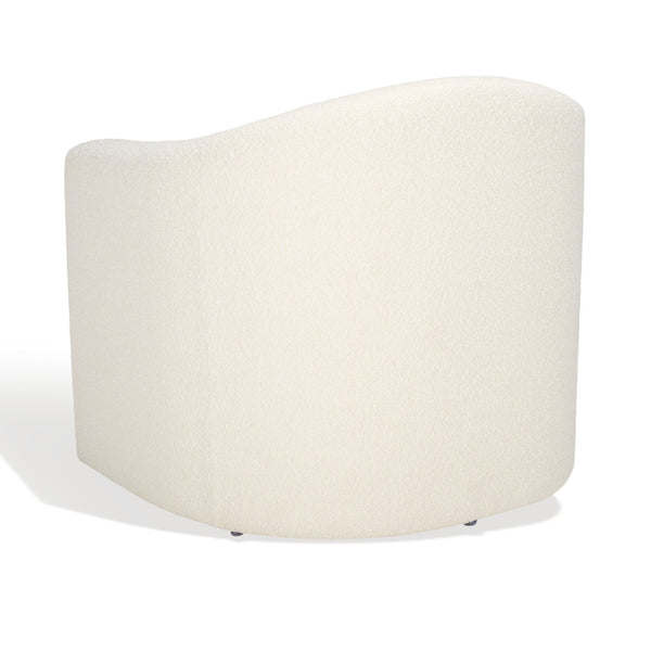 Safavieh LAYLETTE Boucle Accent Chair — Modern Design with Luxurious Upholstery for Stylish Living Spaces Ivory SFV4771E