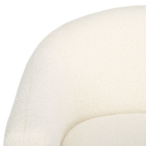 Safavieh LAYLETTE Boucle Accent Chair — Modern Design with Luxurious Upholstery for Stylish Living Spaces Ivory SFV4771E
