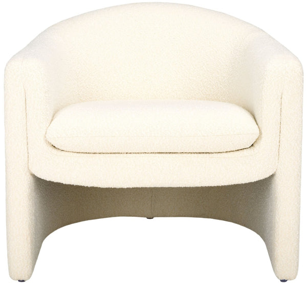 Safavieh LAYLETTE Boucle Accent Chair — Modern Design with Luxurious Upholstery for Stylish Living Spaces Ivory SFV4771E
