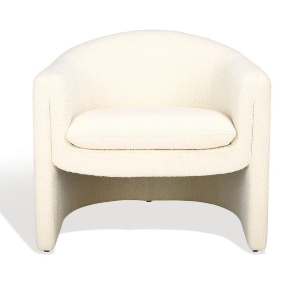 Safavieh LAYLETTE Boucle Accent Chair — Modern Design with Luxurious Upholstery for Stylish Living Spaces Ivory SFV4771E