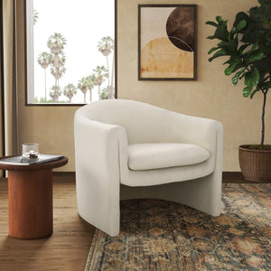 Safavieh LAYLETTE Boucle Accent Chair — Modern Design with Luxurious Upholstery for Stylish Living Spaces Ivory SFV4771E