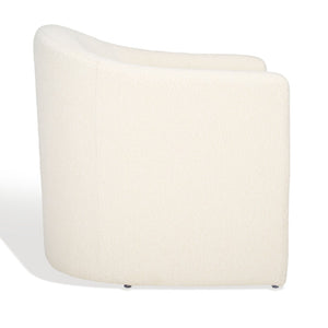 Safavieh LAYLETTE Boucle Accent Chair — Modern Design with Luxurious Upholstery for Stylish Living Spaces Ivory SFV4771E