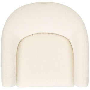 Safavieh LAYLETTE Boucle Accent Chair — Modern Design with Luxurious Upholstery for Stylish Living Spaces Ivory SFV4771E