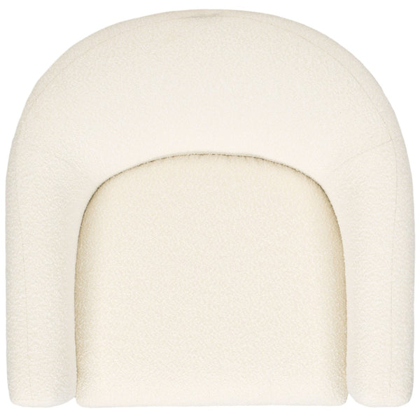 Safavieh LAYLETTE Boucle Accent Chair — Modern Design with Luxurious Upholstery for Stylish Living Spaces Ivory SFV4771E