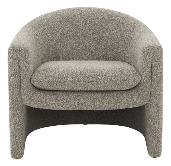 Safavieh LAYLETTE Boucle Accent Chair — Modern Design with Luxurious Upholstery for Stylish Living Spaces Light Grey SFV4771F