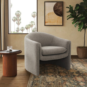 Safavieh LAYLETTE Boucle Accent Chair — Modern Design with Luxurious Upholstery for Stylish Living Spaces Light Grey SFV4771F
