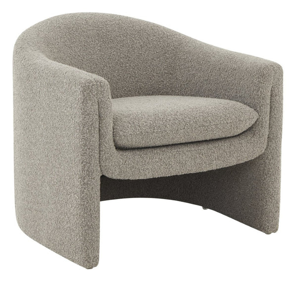 Safavieh LAYLETTE Boucle Accent Chair — Modern Design with Luxurious Upholstery for Stylish Living Spaces Light Grey SFV4771F