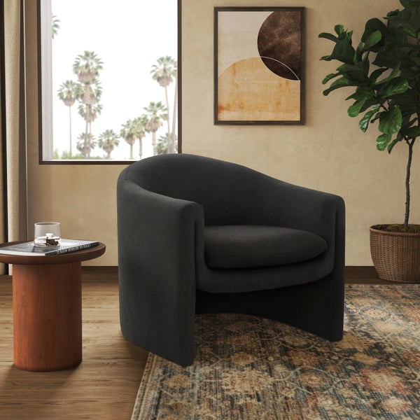 Safavieh LAYLETTE Boucle Accent Chair — Modern Design with Luxurious Upholstery for Stylish Living Spaces Black SFV4771G