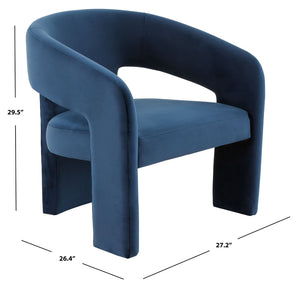 Safavieh ROSEANNA Modern Accent Chair - Stylish Comfort for Living Rooms, Bedrooms, and Office Lounges Navy SFV4780A