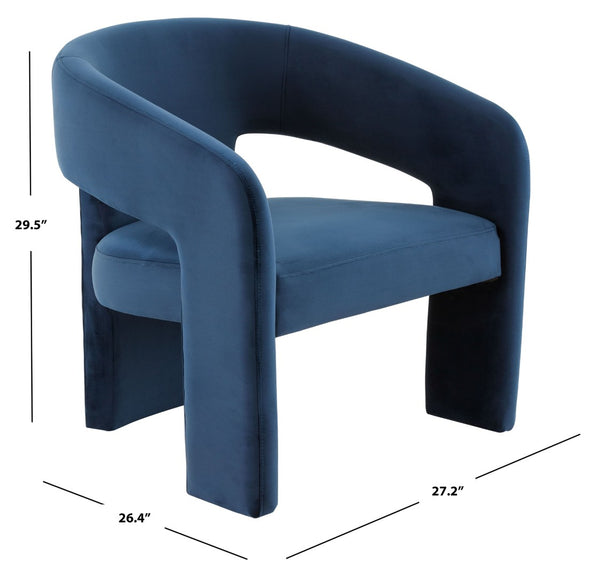 Safavieh ROSEANNA Modern Accent Chair - Stylish Comfort for Living Rooms, Bedrooms, and Office Lounges Navy SFV4780A