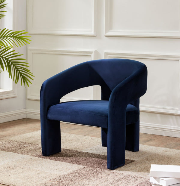 Safavieh ROSEANNA Modern Accent Chair - Stylish Comfort for Living Rooms, Bedrooms, and Office Lounges Navy SFV4780A