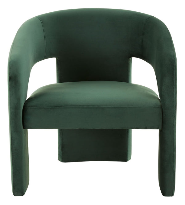 Safavieh ROSEANNA Modern Accent Chair - Stylish Comfort for Living Rooms, Bedrooms, and Office Lounges Forest Green SFV4780B