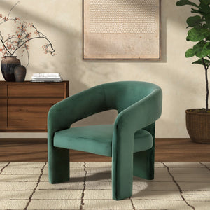 Safavieh ROSEANNA Modern Accent Chair - Stylish Comfort for Living Rooms, Bedrooms, and Office Lounges Forest Green SFV4780B