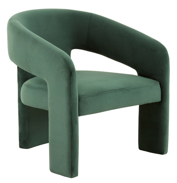 Safavieh ROSEANNA Modern Accent Chair - Stylish Comfort for Living Rooms, Bedrooms, and Office Lounges Forest Green SFV4780B