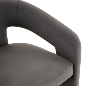 Safavieh ROSEANNA Modern Accent Chair - Stylish Comfort for Living Rooms, Bedrooms, and Office Lounges Dark Grey SFV4780C