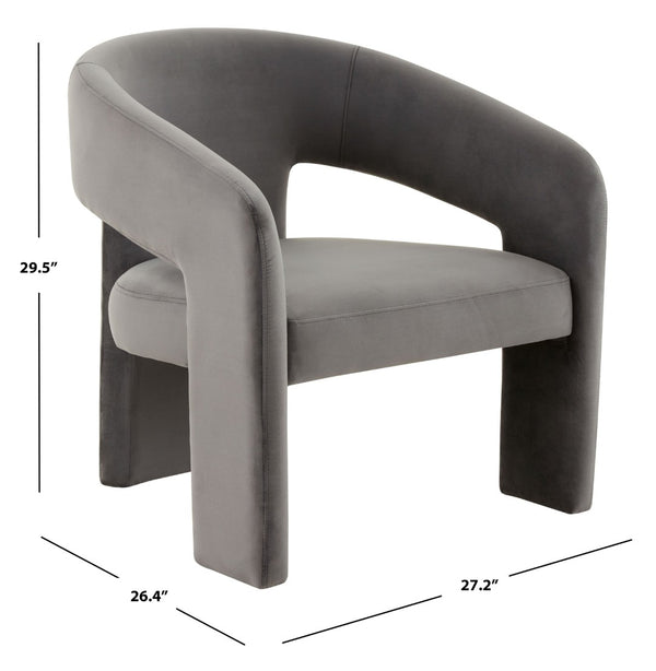 Safavieh ROSEANNA Modern Accent Chair - Stylish Comfort for Living Rooms, Bedrooms, and Office Lounges Dark Grey SFV4780C