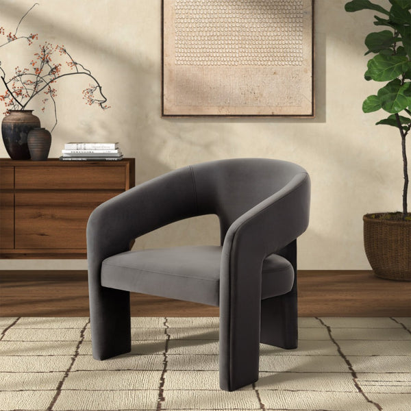 Safavieh ROSEANNA Modern Accent Chair - Stylish Comfort for Living Rooms, Bedrooms, and Office Lounges Dark Grey SFV4780C