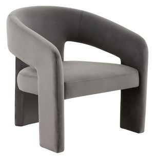 Safavieh ROSEANNA Modern Accent Chair - Stylish Comfort for Living Rooms, Bedrooms, and Office Lounges Dark Grey SFV4780C