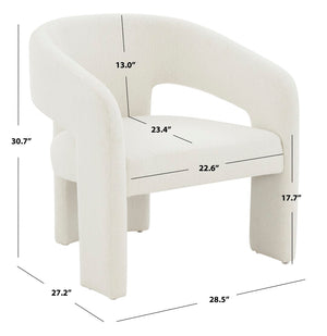 Safavieh Roseanna Modern Accent Chair Ivory SFV4780D