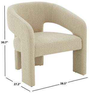 Safavieh Roseanna Modern Accent Chair Tan Wood / Fabric / Foam SFV4780E