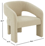 Safavieh Roseanna Modern Accent Chair Tan Wood / Fabric / Foam SFV4780E