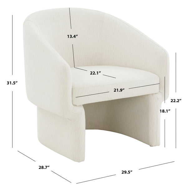 Safavieh Susie Barrel Back Accent Chair Ivory SFV4781D