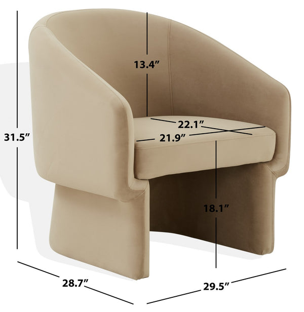 Safavieh Susie Barrel Back Accent Chair Light Brown SFV4781E