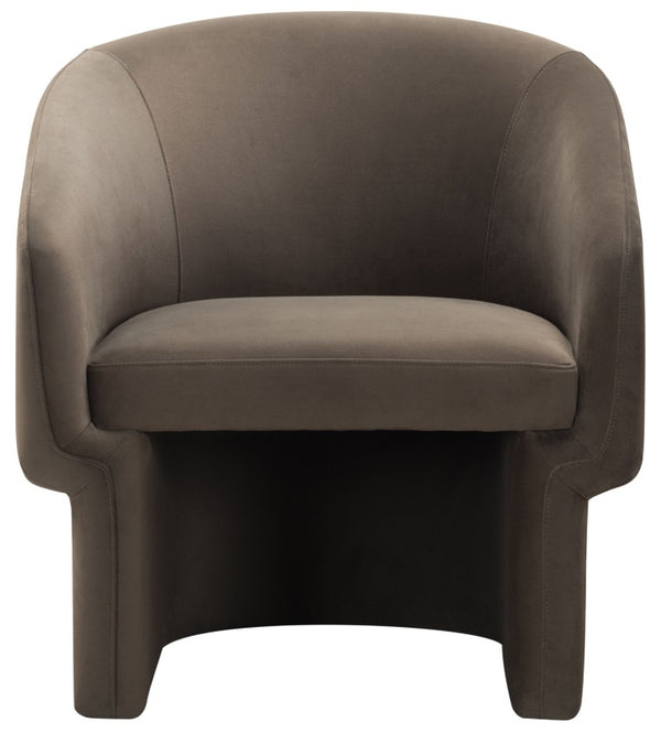 Safavieh Susie Barrel Back Accent Chair Curved Upholstered Wood Frame for Living Room Brown SFV4781F