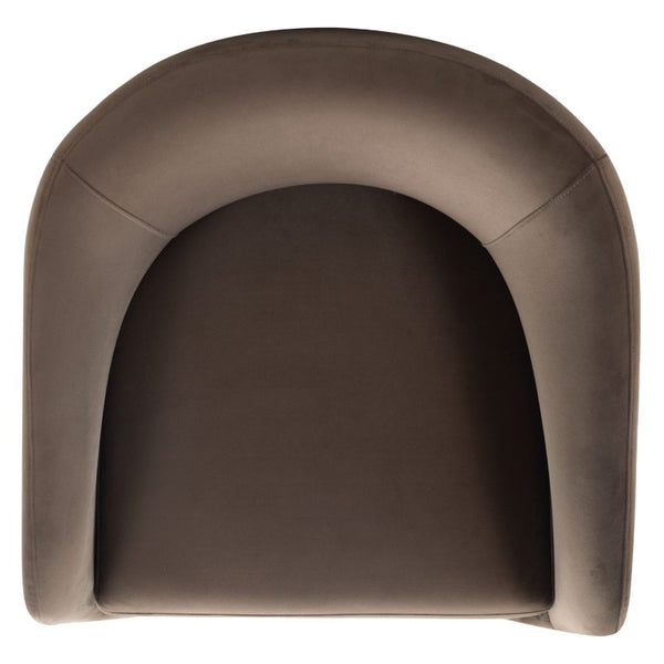 Safavieh Susie Barrel Back Accent Chair Curved Upholstered Wood Frame for Living Room Brown SFV4781F