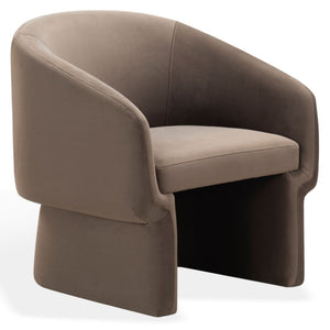 Safavieh Susie Barrel Back Accent Chair Curved Upholstered Wood Frame for Living Room Brown SFV4781F