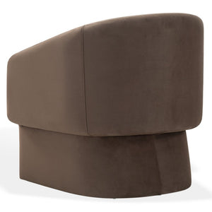 Safavieh Susie Barrel Back Accent Chair Curved Upholstered Wood Frame for Living Room Brown SFV4781F