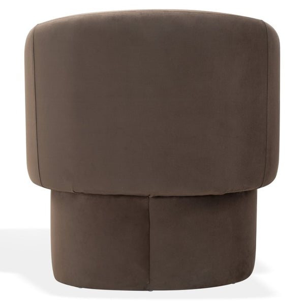 Safavieh Susie Barrel Back Accent Chair Curved Upholstered Wood Frame for Living Room Brown SFV4781F