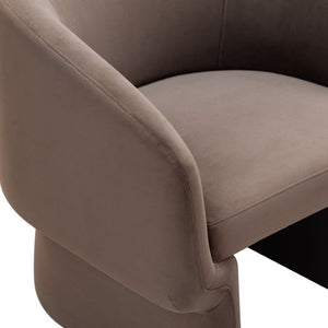 Safavieh Susie Barrel Back Accent Chair Curved Upholstered Wood Frame for Living Room Brown SFV4781F