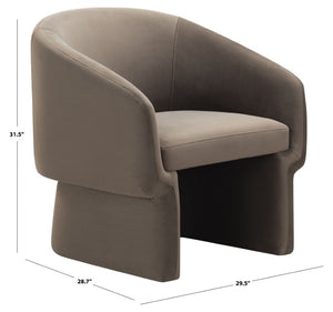 Safavieh Susie Barrel Back Accent Chair Curved Upholstered Wood Frame for Living Room Brown SFV4781F